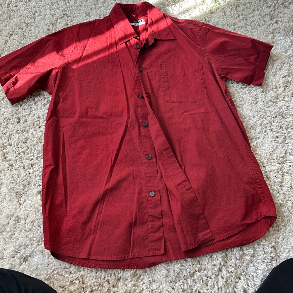 Angelo Litrico sleek collared short sleeve red casual mens evening summe…